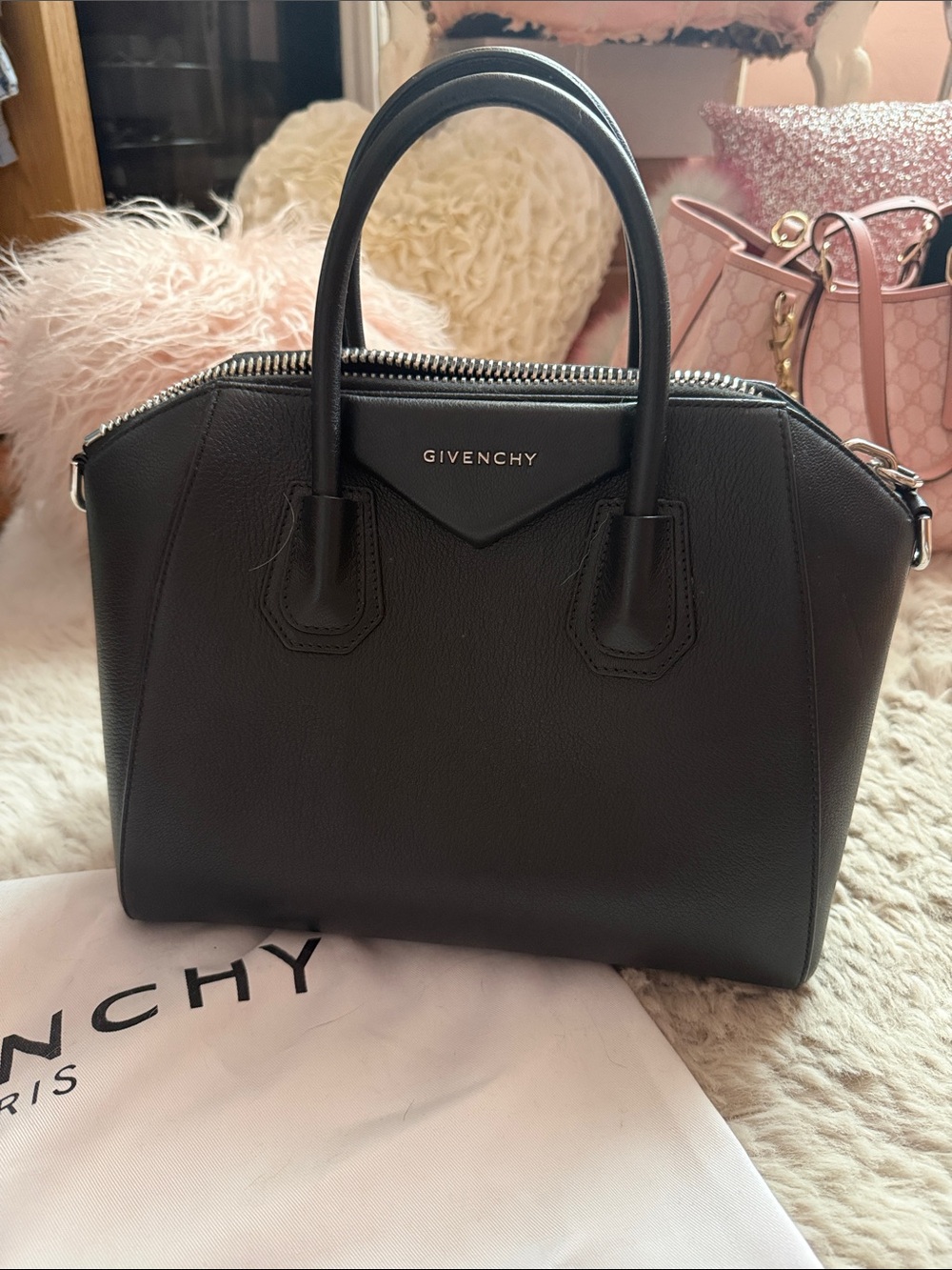 Givenchy Black Antigona Small Satchel Leather Top-Handle